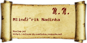 Mlinárik Nadinka névjegykártya